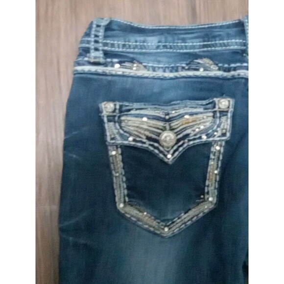 Grace In LA Bootcut Jeans Womens Size 30 Blue Bedazzled Embellished Sequin - Picture 10 of 14